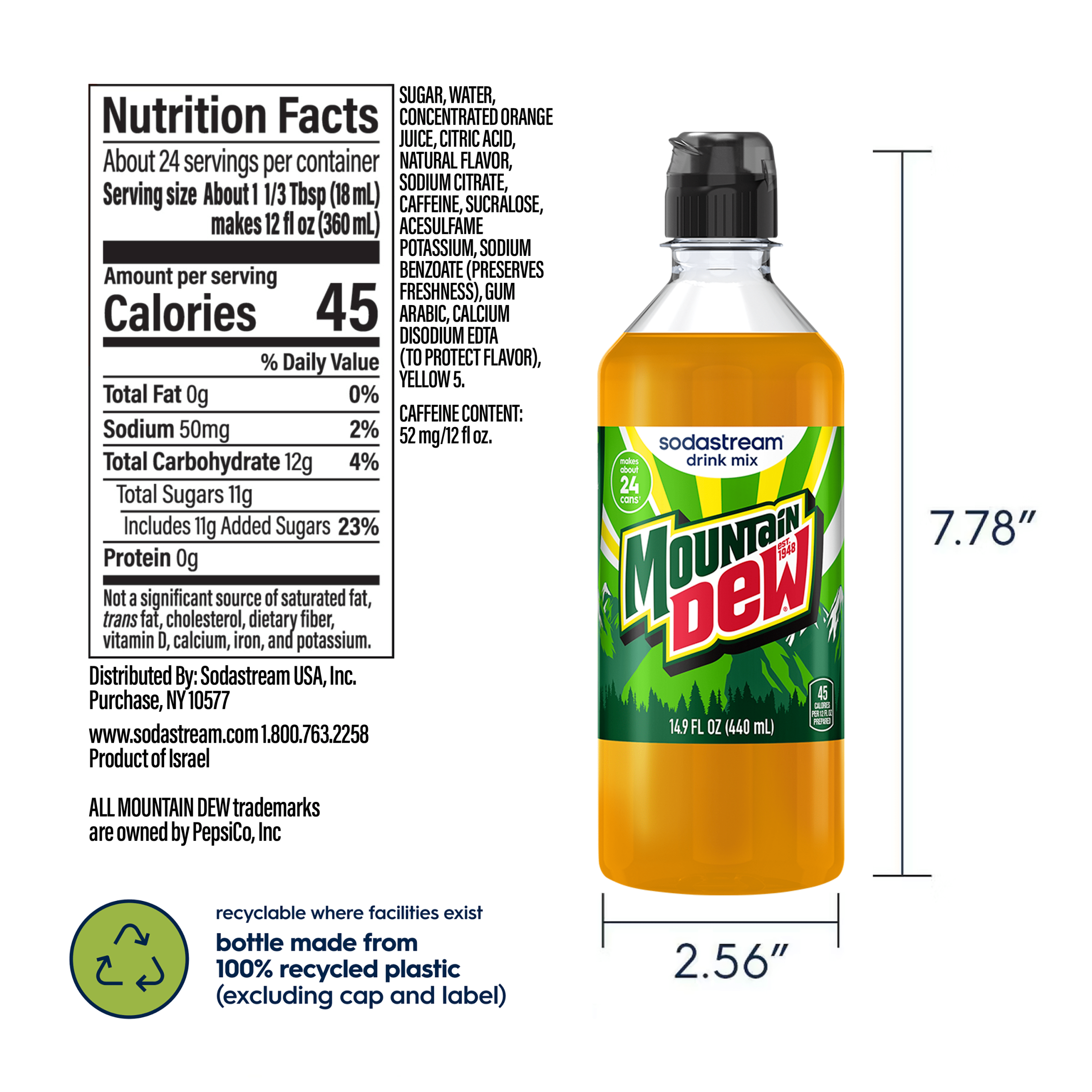 Sodastream MTN DEW Drink Mix 440ml - Image 6