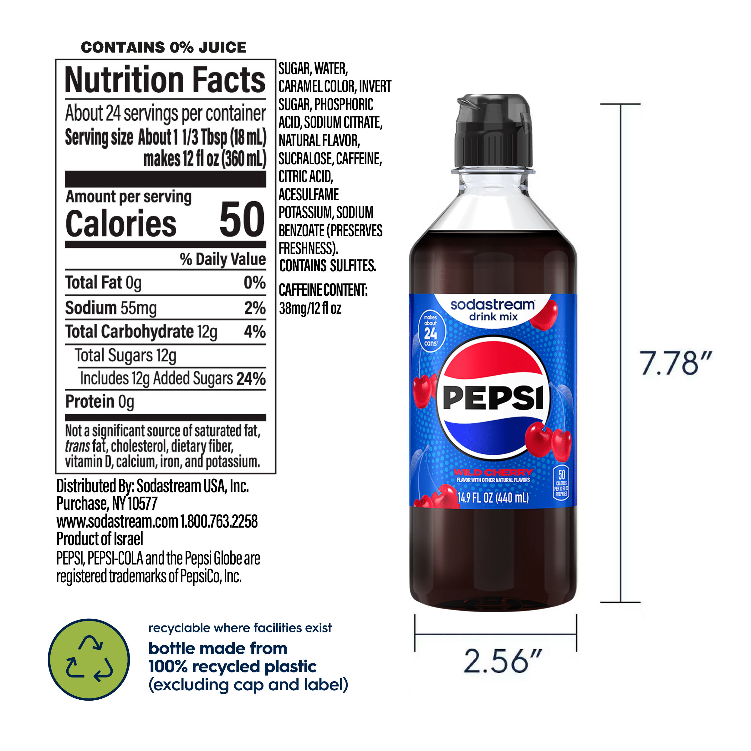 Sodastream Pepsi Wild Cherry Drink Mix 4 Pack 440ml - Image 6