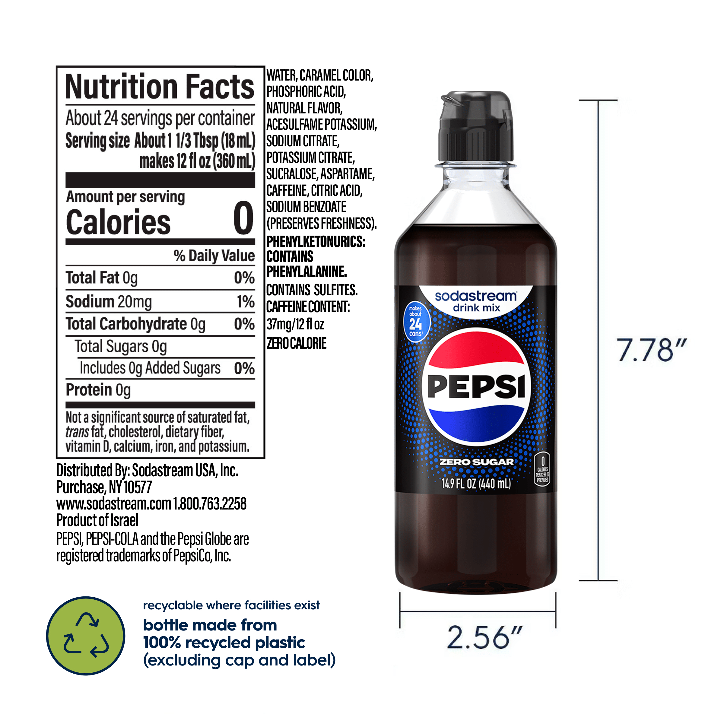 Sodastream Pepsi Zero Sugar Drink Mix 440ml - Image 6