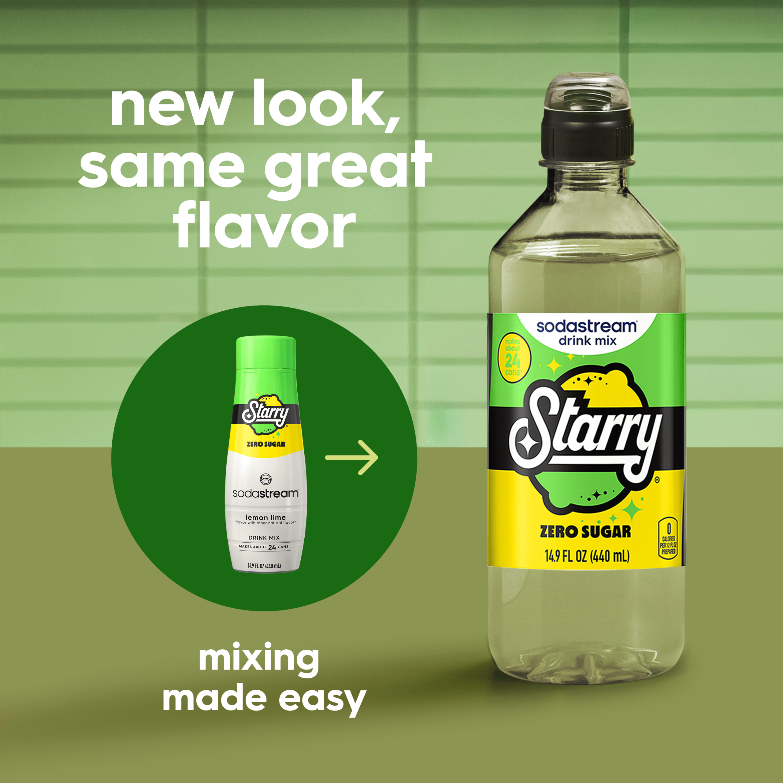 Sodastream STARRY? Lemon Lime Zero Sugar Drink Mix 4 Pack 440ml - Image 5